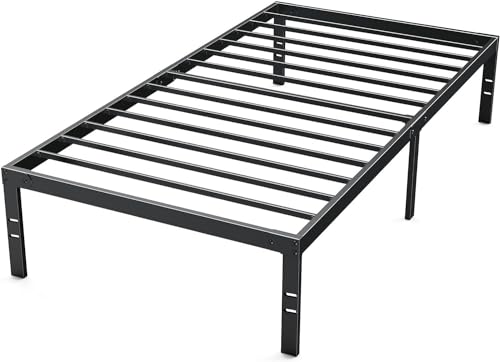 DUMOS Bettrahmen Queen Size Plattform Bettgestell Metallmatratzenfundament mit Stahllattenstützekein Boxspringbett erforderlich Stauraum unter dem Rahmen einfache Montage von DUMOS