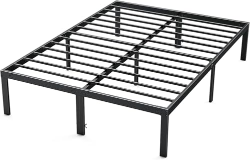 DUMOS Bettrahmen Queen Size Plattform Bettgestell Metallmatratzenfundament mit Stahllattenstützekein Boxspringbett erforderlich Stauraum unter dem Rahmen einfache Montage von DUMOS