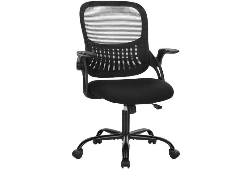 DUMOS Bürostuhl Ergonomisch Schreibtischstuhl mit Lendenwirbelstütze(Schwarz), Verstellbaren Armlehnen Drehstuhl, Höhenverstellbarer Office Chair von DUMOS