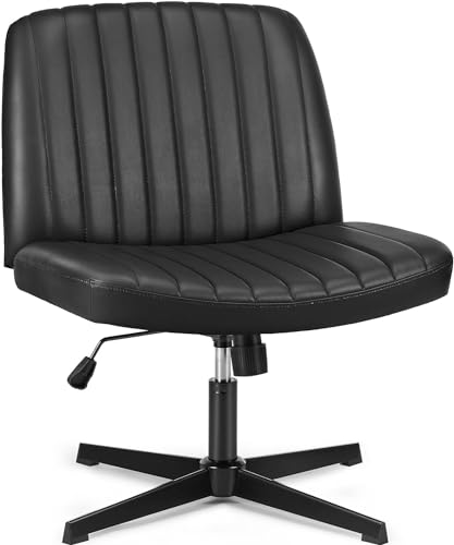 DUMOS Bürostuhl Ohne Armlehne Gehoben und Bequemes PU-Leder Criss Cross Chair mit Verbreitertem Sitzkissen Schneidersitz Stuhl Geeignet für Büros Schlafzimmer und Wohnzimmer DUMOS Bürostuhl Ohne Armlehne Gehoben und Bequemes PU-Leder Criss Cross Chair mit Verbreitertem Sitzkissen Schneidersitz Stuhl Geeignet für Büros Schlafzimmer und Wohnzimmer von DUMOS