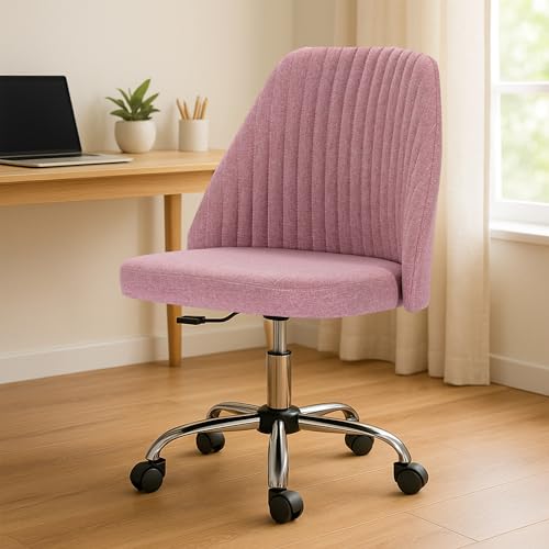 DUMOS Bürostuhl Schreibtischstuhl schminktisch Stuhl kleine Schreibtischstühle mit Rollen niedlicher Drehstuhl mit Rückenlehne armlos Heimbüro Bürostuhl von DUMOS