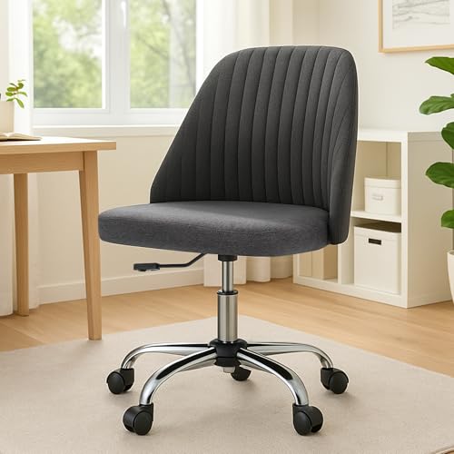 DUMOS Bürostuhl Schreibtischstuhl schminktisch Stuhl kleine Schreibtischstühle mit Rollen niedlicher Drehstuhl mit Rückenlehne armlos Heimbüro Bürostuhl von DUMOS