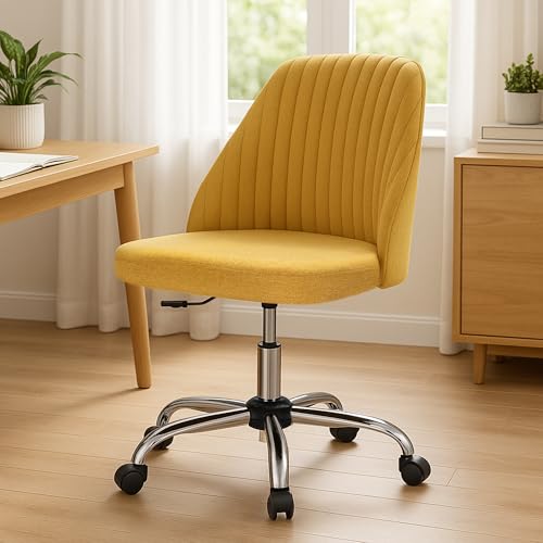 DUMOS Bürostuhl Schreibtischstuhl schminktisch Stuhl kleine Schreibtischstühle mit Rollen niedlicher Drehstuhl mit Rückenlehne armlos Heimbüro Bürostuhl von DUMOS