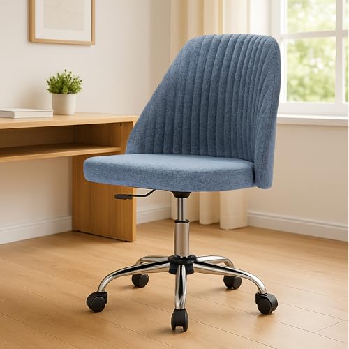 DUMOS Bürostuhl Schreibtischstuhl schminktisch Stuhl kleine Schreibtischstühle mit Rollen niedlicher Drehstuhl mit Rückenlehne armlos Heimbüro Bürostuhl von DUMOS