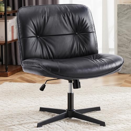 DUMOS Criss Cross Chair Legged Office Wide Comfy Desk Seat, No Wheels Armless Computer Task Seating, Swivel Vanity Home Height Adjustable DUMOS Criss Cross Chair Legged Office Wide Comfy Desk Seat, No Wheels Armless Computer Task Seating, Swivel Vanity Home Height Adjustable von DUMOS