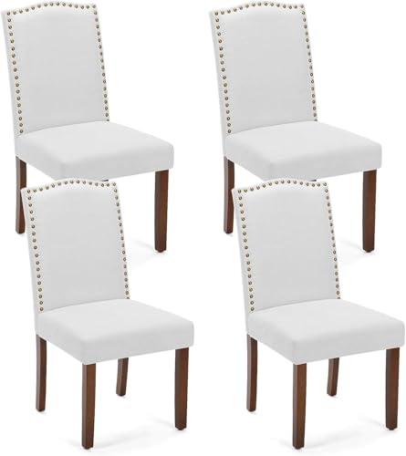 DUMOS Esszimmerstühle 4er Set, Elegant und Schön Modern Stühle Esszimmer, Pu-Leder Gepolstert küchenstühle, Esszimmerstuhl Geeignet für Küche, Wohnzimmer, Schlafzimmer (Grau) von DUMOS