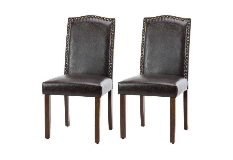 DUMOS Esszimmerstuhl Stühle Esszimmer Pu-Leder Gepolstert Kratzfester Boden küchenstühle (2-teiliges Set), Kann 113 kg tragen von DUMOS