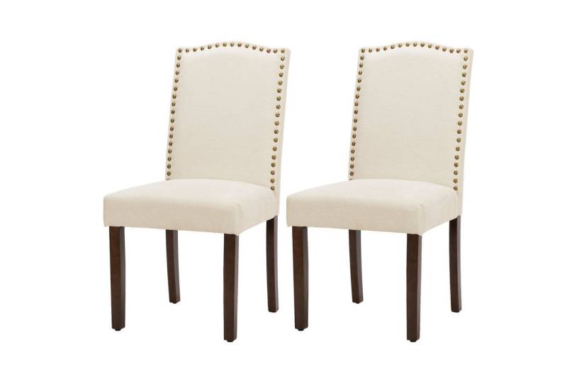 DUMOS Esszimmerstuhl Stühle Esszimmer küchenstühle Kratzfester Boden Esszimmerstuhl(Beige) (2-teiliges Set), Kann 113 kg tragen von DUMOS