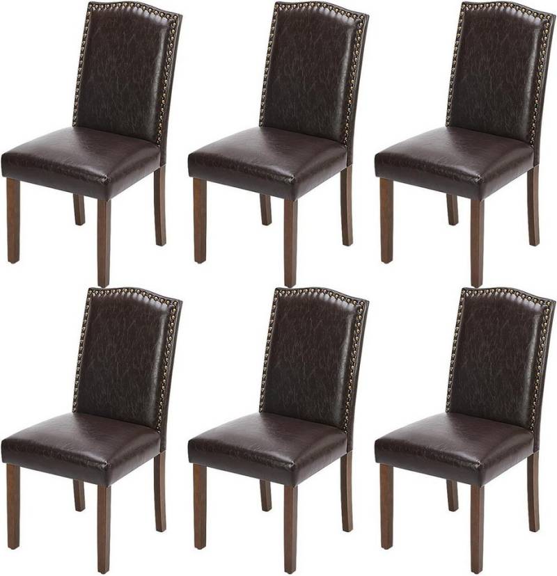 DUMOS Esszimmerstuhl esszimmerstühle Set, Pu-Leder Gepolstert küchenstühle (3 Farben, 2 Materialien, 3 Größen-Sets), 2er, 4er, 6er Set mit Holzrahmen von DUMOS