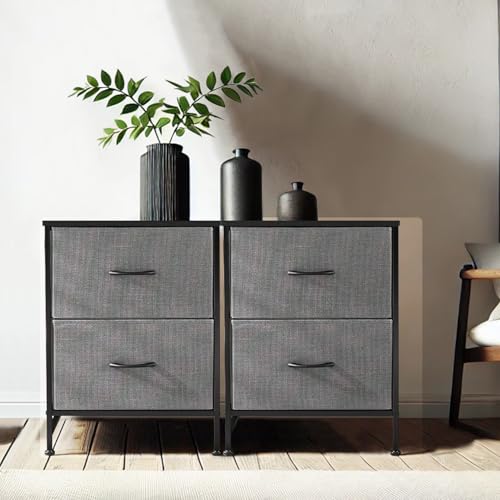 DUMOS Kommode für Schlafzimmer mit Stoffschubladen hohe Organizer für Kleidung Schrank Kinderzimmer Aufbewahrungsturm mit Schrank Metallrahmen Holzplatte leichte DUMOS Kommode für Schlafzimmer mit Stoffschubladen hohe Organizer für Kleidung Schrank Kinderzimmer Aufbewahrungsturm mit Schrank Metallrahmen Holzplatte leichte von DUMOS