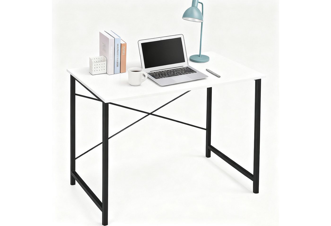 DUMOS Schreibtisch Kleiner Computertisch,stabil, platzsparend, Homeoffice Tisch (1 × Schreibtisch), Größe: 50 × 80 × 75 cm / 50 × 100 × 75 cm (T × B × H) von DUMOS