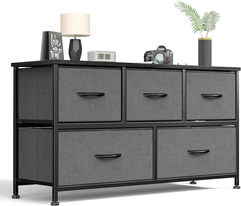 DUMOS Stauraumschrank Kommode mit Stoffschubladen, Stoffkommode für Schlafzimmer Geeignet Schubladenschränke von DUMOS
