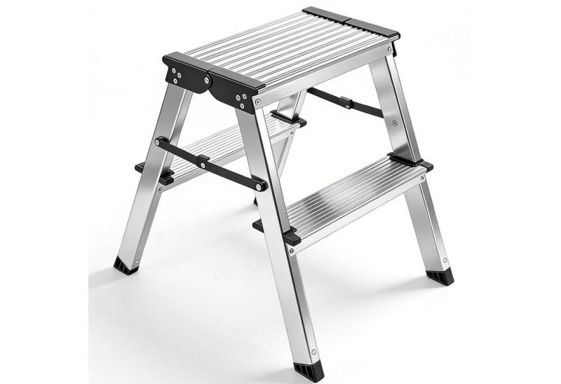 DUMOS Trittleiter Alu-Klapptritt-Leiter,2/3-Stufen-Leiter Rutschfeste Trittfläche DUMOS Trittleiter Alu-Klapptritt-Leiter,2/3-Stufen-Leiter Rutschfeste Trittfläche von DUMOS