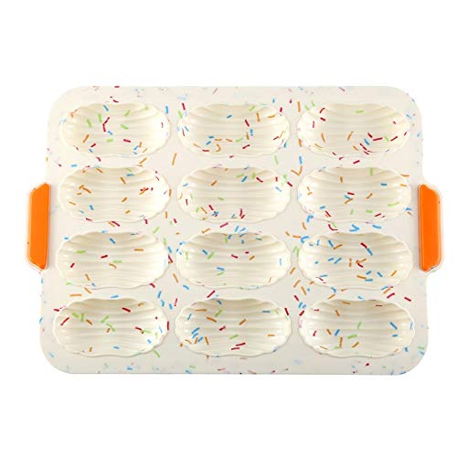 DUMRALBQE Backformen Silikon Backform Shell-Kuchen-Backen-Wannen-Backen-Werkzeug-Silikon-Form für die Küche(Gelb) von DUMRALBQE