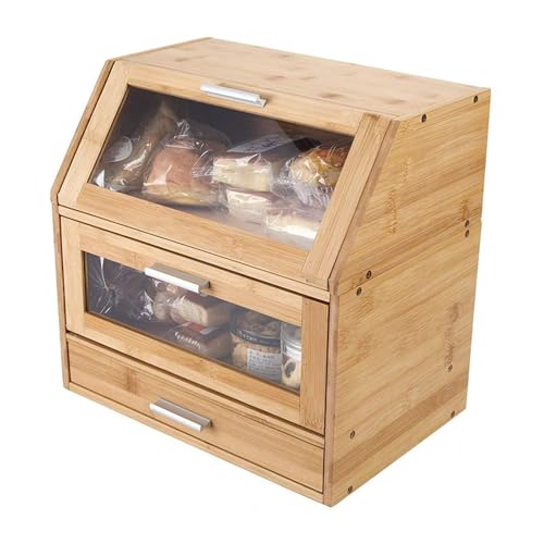 DUMRALBQE Brotkasten Brotkasten Doppelte Aufbewahrungsbox Küche Desktop zur Aufbewahrung Frisch halten von DUMRALBQE