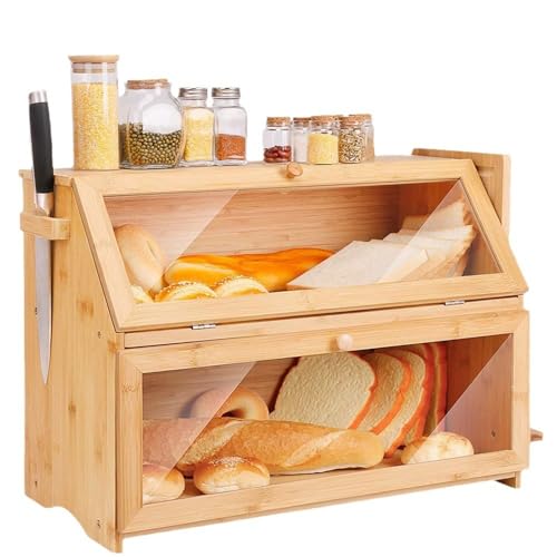DUMRALBQE Brotkasten Brotkasten aus Holz for die Küchenarbeitsplatte, Aufbewahrung von Brot und Lebensmitteln zur Aufbewahrung Frisch halten DUMRALBQE Brotkasten Brotkasten aus Holz for die Küchenarbeitsplatte, Aufbewahrung von Brot und Lebensmitteln zur Aufbewahrung Frisch halten von DUMRALBQE
