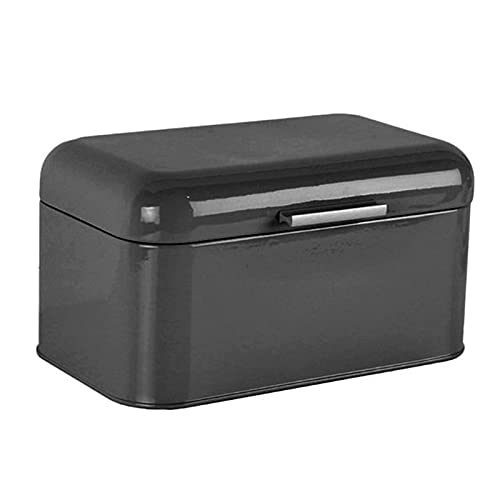 DUMRALBQE Brotkasten Retro -Metall -Brot -Box -Aufbewahrung for Snacks Lebensmittel zur Aufbewahrung Frisch halten(Black) von DUMRALBQE