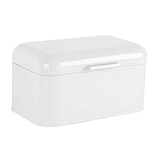 DUMRALBQE Brotkasten Retro -Metall -Brot -Box -Aufbewahrung for Snacks Lebensmittel zur Aufbewahrung Frisch halten(Weiß) von DUMRALBQE