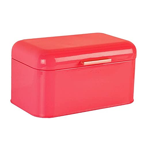 DUMRALBQE Brotkasten Retro -Metall -Brot -Box -Aufbewahrung for Snacks Lebensmittel zur Aufbewahrung Frisch halten(rot) von DUMRALBQE