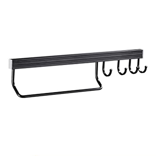 DUMRALBQE Küchenhakenleiste aus Metall Handtuch Hanging Rod Punch-Free Regal Küche Haken Rappen Rack für Restaurant-Einrichtungsgegenstände(40cm) von DUMRALBQE