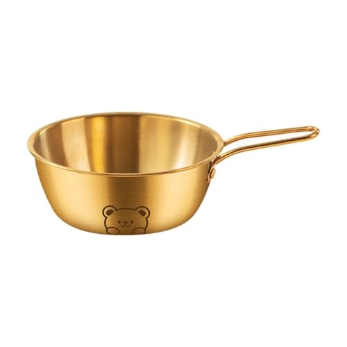 DUMRALBQE Saucenbecher Saucentassen-Schüssel aus Edelstahl mit Griff für Dippen und Portionieren(Gold,12cm) von DUMRALBQE