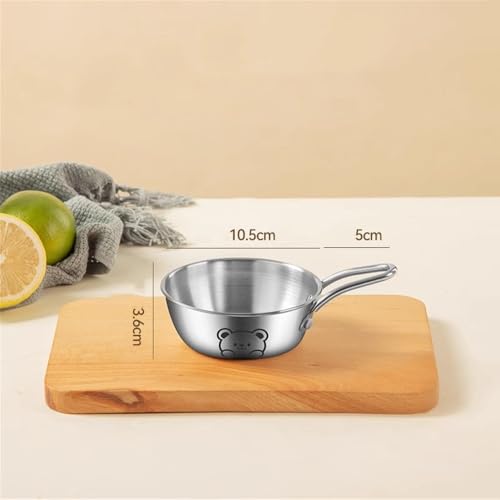 DUMRALBQE Saucenbecher Saucentassen-Schüssel aus Edelstahl mit Griff für Dippen und Portionieren(Silver,10.5cm) von DUMRALBQE