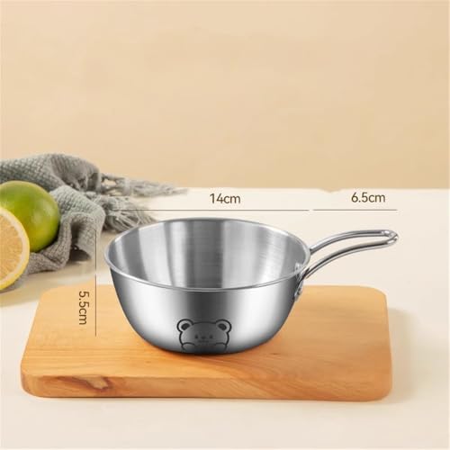 DUMRALBQE Saucenbecher Saucentassen-Schüssel aus Edelstahl mit Griff für Dippen und Portionieren(Silver,14cm) von DUMRALBQE