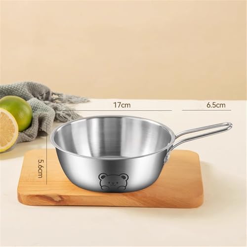 DUMRALBQE Saucenbecher Saucentassen-Schüssel aus Edelstahl mit Griff für Dippen und Portionieren(Silver,17cm) von DUMRALBQE