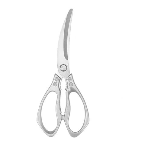 Schere Küche Haushalt Edelstahl Outdoor Steakschere für Alle Zwecke(Silver) von DUMRALBQE