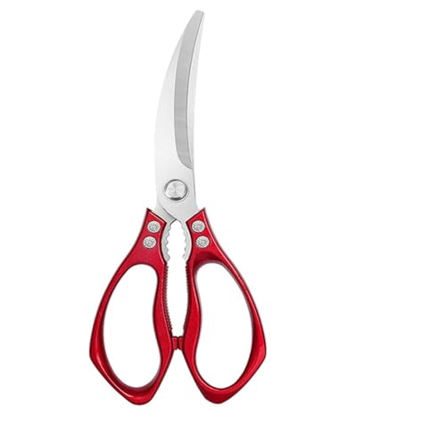 Schere Küche Haushalt Edelstahl Outdoor Steakschere für Alle Zwecke(rot) von DUMRALBQE