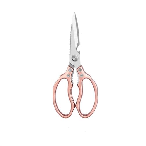 Schere Küchenschere aus Edelstahl for Knochenschneiden und Töten von Fischen für Alle Zwecke(Rosa) von DUMRALBQE