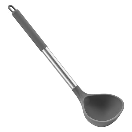 Suppenlöffel Haushaltslöffel mit langem Griff, Suppenkelle für Kochen in der Küche(Gray) von DUMRALBQE