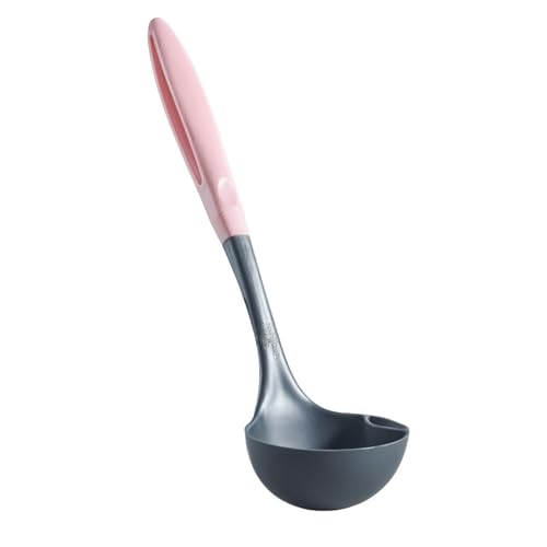 Suppenlöffel Haushaltssuppenkelle Sieb Ölabscheider für Kochen in der Küche(Rosa) von DUMRALBQE