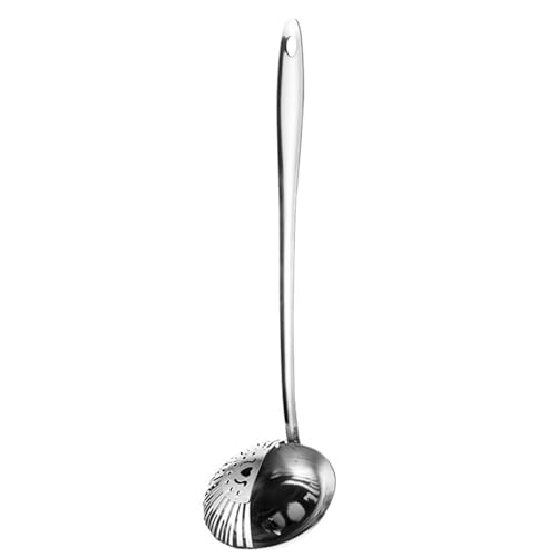 Suppenlöffel Hotpot Leakage Kochlöffel mit langem Griff für Kochen in der Küche(Silver) von DUMRALBQE