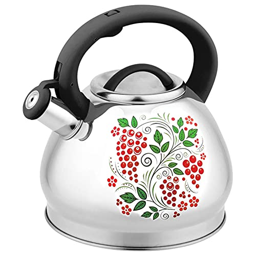 Teekessel 3L -Pfeife Teekessel Wasserflasche Pfeife Topfkessel Whistling Kessel für Camping im Haushalt(Lila) von DUMRALBQE