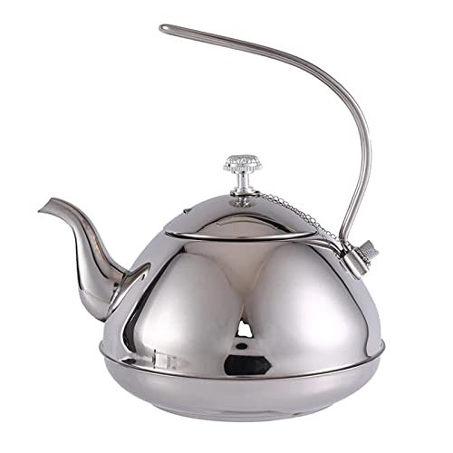 Teekessel Edelstahl -Teekanne mit Teesieb Teebiefe Teekanne für Camping im Haushalt(1.5L) von DUMRALBQE