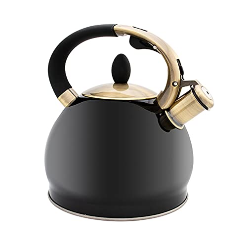 Teekessel Induktionskocher Kaffee Automatisch Whistling Kitchen Teekessel 3.5L für Camping im Haushalt(Black) von DUMRALBQE
