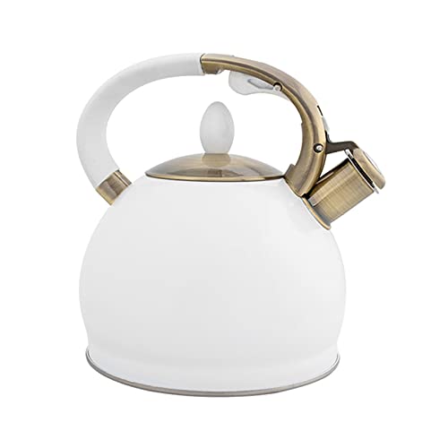 Teekessel Induktionskocher Kaffee Automatisch Whistling Kitchen Teekessel 3.5L für Camping im Haushalt(Weiß) von DUMRALBQE