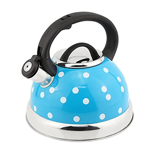 Teekessel Küchenpfeife Kessel Edelstahl Wasserkocher Wassertopf für Camping im Haushalt(Blau) von DUMRALBQE
