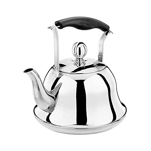 Teekessel Pfeifender Kessel Edelstahl Teekannen Teekessel for Herd für Camping im Haushalt(Silver) von DUMRALBQE