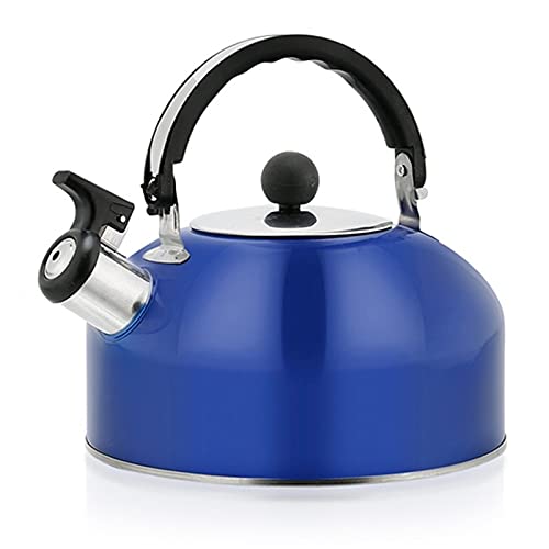 Teekessel Pfeifender Kessel Herd Top Whistling Coffee Tea Campingboot Wassertopf für Camping im Haushalt(Blau) von DUMRALBQE