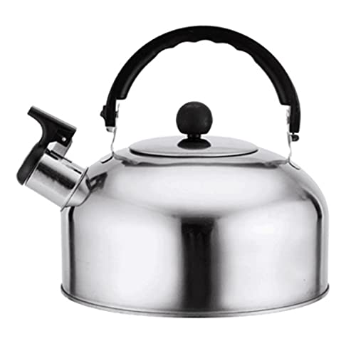 Teekessel Pfeifender Kessel Herd Top Whistling Coffee Tea Campingboot Wassertopf für Camping im Haushalt(Silver) von DUMRALBQE