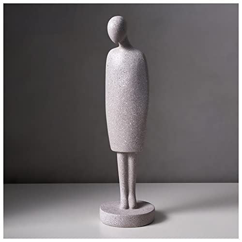 DUNAKE Deko Skulptur Modern, Statue Deko Wohnzimmer, Harz Sammelfiguren Für Erwachsene Regaldekoration Für Wohnzimmer Schreibtischdekoration Für Frauen Büro (Color : Light Gray) von DUNAKE