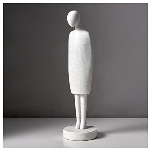 DUNAKE Deko Skulptur Modern, Statue Deko Wohnzimmer, Harz Sammelfiguren Für Erwachsene Regaldekoration Für Wohnzimmer Schreibtischdekoration Für Frauen Büro (Color : White) von DUNAKE