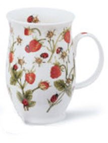 1 x Jane Fern Strawberries and ladybirds design from Dovedale range - Dunoon Suffolk Fine Bone China mug von DUNOON