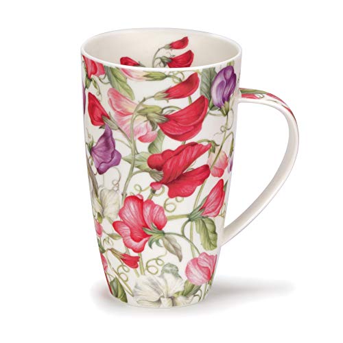 DUNOON Becher 'Sweet Peas' - Knochenporzellan, Henley-Form, 600 ml von Dunoon