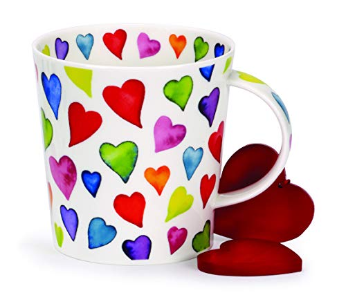 Dunoon Fine Bone China Kaffeebecher/Kaffeetasse warm Hearts| Bunte Herzen (Cairngorm) von Dunoon