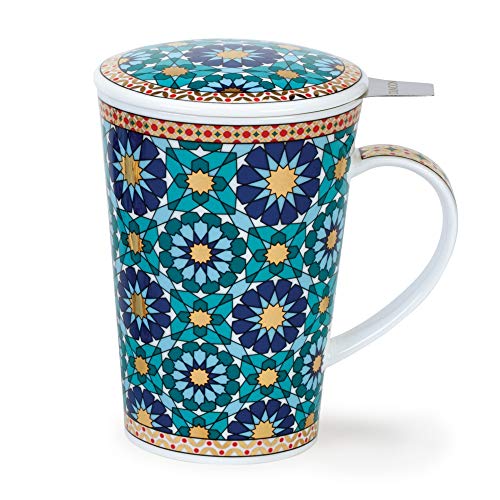 DUNOON Fine Bone China blau Ishtar Floral Tee-Ei Shetland Mug von DUNOON