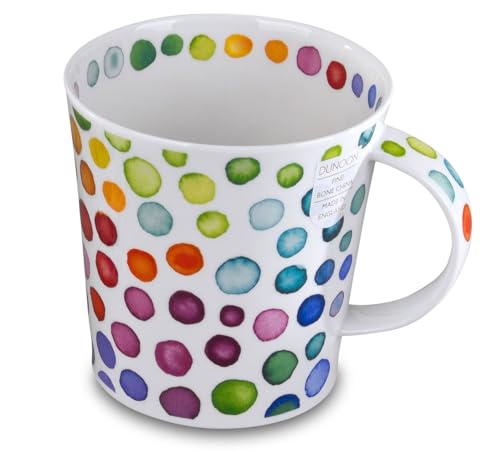 DUNOON Tasse Cairngorm Hot Spots Gepunktet 11 cm, Blau Grün Rot Orange Gelb Lila Pink von M&HONG
