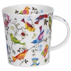 Dunoon Porzellanbecher Lomond - Paradise Bereich mit bunten Vögeln design von YAMOOCO